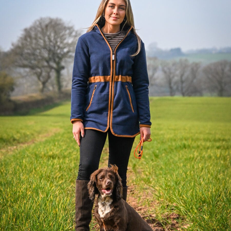 Ladies Harpley Long Fleece - Navy